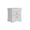4pc Queen Bedroom Set, White and Nickel, 2 Nightstands and Dresser