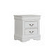 4pc Queen Bedroom Set, White and Nickel, 2 Nightstands and Dresser