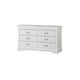 4pc Queen Bedroom Set, White and Nickel, 2 Nightstands and Dresser