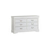 4pc Queen Bedroom Set, White and Nickel, 2 Nightstands and Dresser