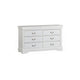 4pc Queen Bedroom Set, White and Nickel, 2 Nightstands and Dresser