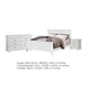 4pc Queen Bedroom Set, White and Nickel, 2 Nightstands and Dresser