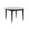 Maddy Round Dining Table | 47" White Sintered Stone Top | Black Wood
