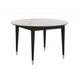 Maddy Round Dining Table | 47" White Sintered Stone Top | Black Wood