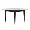 Maddy Round Dining Table | 47" White Sintered Stone Top | Black Wood
