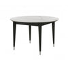 Maddy Round Dining Table | 47" White Sintered Stone Top | Black Wood