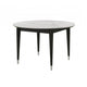 Maddy Round Dining Table | 47" White Sintered Stone Top | Black Wood