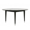 Maddy Round Dining Table | 47" White Sintered Stone Top | Black Wood