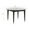 Maddy Round Dining Table | 47" White Sintered Stone Top | Black Wood