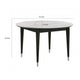 Maddy Round Dining Table | 47" White Sintered Stone Top | Black Wood