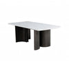 Sely Dining Table | Double Sculpted Pedestal Base | 78" White Faux Marble