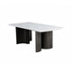 Sely Dining Table | Double Sculpted Pedestal Base | 78" White Faux Marble