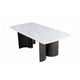 Sely Dining Table | Double Sculpted Pedestal Base | 78" White Faux Marble