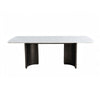 Sely Dining Table | Double Sculpted Pedestal Base | 78" White Faux Marble