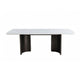 Sely Dining Table | Double Sculpted Pedestal Base | 78" White Faux Marble