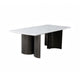 Sely Dining Table | Double Sculpted Pedestal Base | 78" White Faux Marble