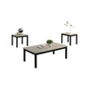 Traya 3-Piece Modern Coffee and End Table Set with Solid Wood Legs | Light Gray