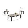 Traya 3-Piece Modern Coffee and End Table Set with Solid Wood Legs | Light Gray