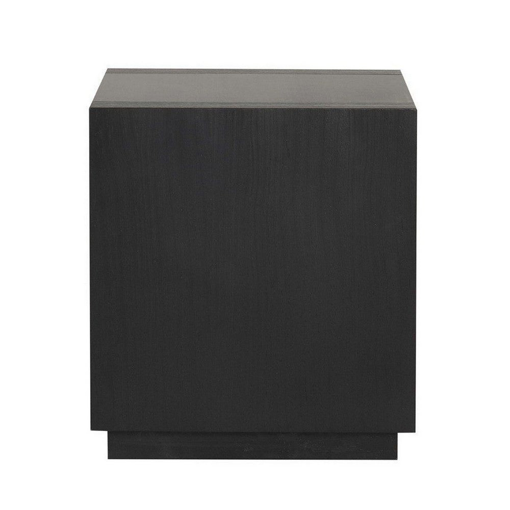 Dane Contemporary End Table | Lower Open Shelf | Black Oak Veneer | 22"