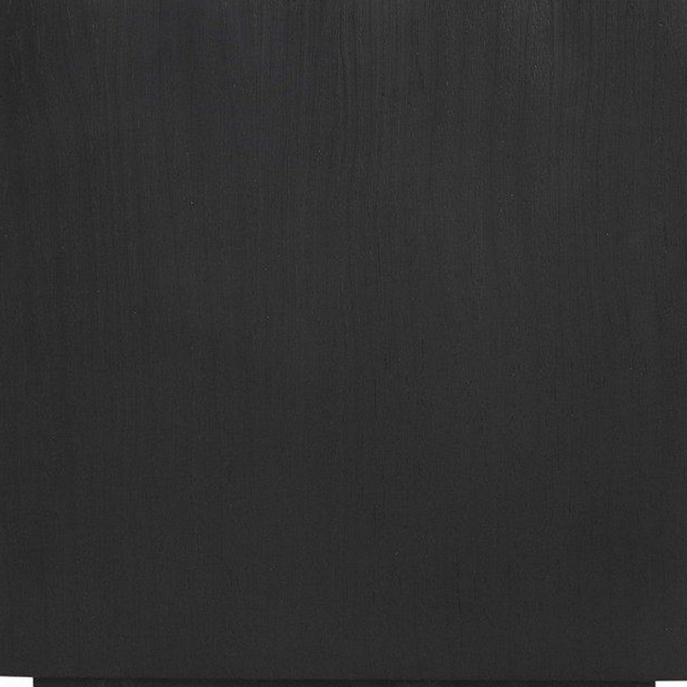 Dane Contemporary End Table | Lower Open Shelf | Black Oak Veneer | 22"
