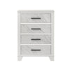 Feza Tall Dresser Chest with 4 Drawers | Faux Marble Accents | White