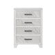 Feza Tall Dresser Chest with 4 Drawers | Faux Marble Accents | White