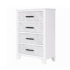 Feza Tall Dresser Chest with 4 Drawers | Faux Marble Accents | White