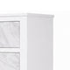 Feza Tall Dresser Chest with 4 Drawers | Faux Marble Accents | White