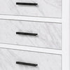 Feza Tall Dresser Chest with 4 Drawers | Faux Marble Accents | White