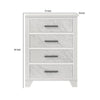 Feza Tall Dresser Chest with 4 Drawers | Faux Marble Accents | White