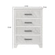 Feza Tall Dresser Chest with 4 Drawers | Faux Marble Accents | White