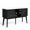 Shaily Sideboard Server, White Marble Top and Wine Storage | Black | 60"