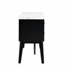 Shaily Sideboard Server, White Marble Top and Wine Storage | Black | 60"