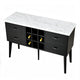 Shaily Sideboard Server, White Marble Top and Wine Storage | Black | 60"
