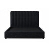 Soru King Size Bed | Vertical Channel Tufted | Black Boucle Upholstery