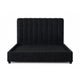 Soru King Size Bed | Vertical Channel Tufted | Black Boucle Upholstery