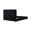 Soru King Size Bed | Vertical Channel Tufted | Black Boucle Upholstery