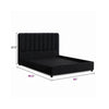 Soru King Size Bed | Vertical Channel Tufted | Black Boucle Upholstery