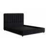 Soru Queen Size Bed | Vertical Channel Tufted | Black Boucle Upholstery