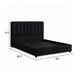 Soru Queen Size Bed | Vertical Channel Tufted | Black Boucle Upholstery