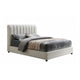 Soru Full Size Bed | Vertical Channel Tufted | White Boucle Upholstery