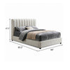 Soru Full Size Bed | Vertical Channel Tufted | White Boucle Upholstery