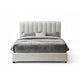 Soru Queen Size Bed | Vertical Channel Tufted | White Boucle Upholstery