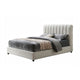 Soru Queen Size Bed | Vertical Channel Tufted | White Boucle Upholstery