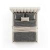 Soru Queen Size Bed | Vertical Channel Tufted | White Boucle Upholstery