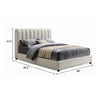 Soru Queen Size Bed | Vertical Channel Tufted | White Boucle Upholstery