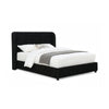 Inya King Size Bed | Shelter Padded Headboard | Black Boucle Upholstery