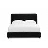 Inya King Size Bed | Shelter Padded Headboard | Black Boucle Upholstery