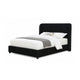 Inya King Size Bed | Shelter Padded Headboard | Black Boucle Upholstery