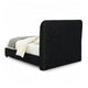 Inya King Size Bed | Shelter Padded Headboard | Black Boucle Upholstery